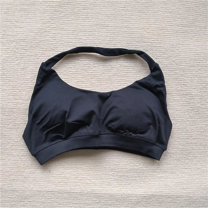 Hbc Womens Sports Bra High Impact Halter Top Push