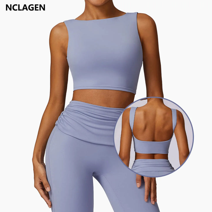 Running Sports Bra Women High Support Impact Open Back