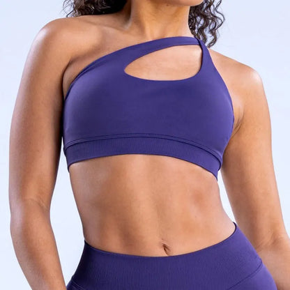 Hgc Impact Asymmetric Sports Bra Gym Top Woman High